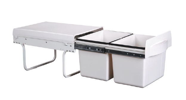 Twin Bin Pull-out Double Bins with Metal Frame